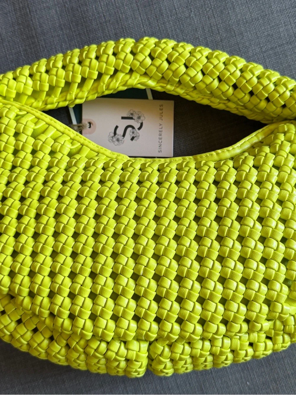 Lime Woven Statement Bag - Picture 4 of 9
